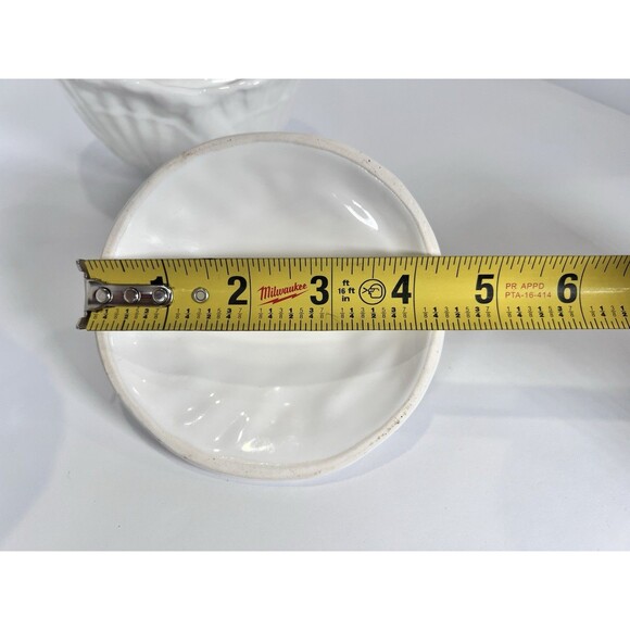 VTG OLFAIRE Portugal White Ceramic Shell Lidded Bowls Set Of 2- Coastal‎ Cottage - Picture 14 of 15